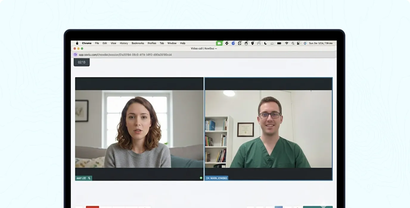 Australian GP meeting patient via video consultation